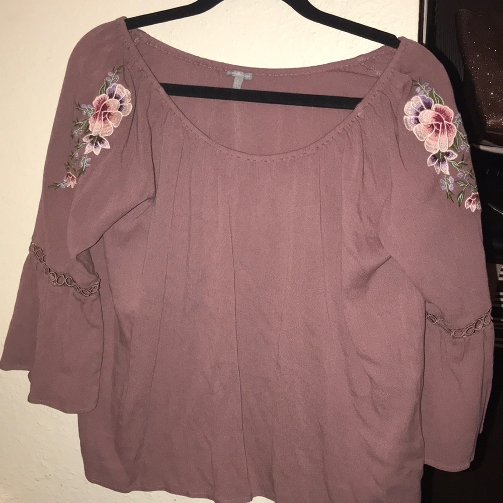 Boho floral off the shoulder top